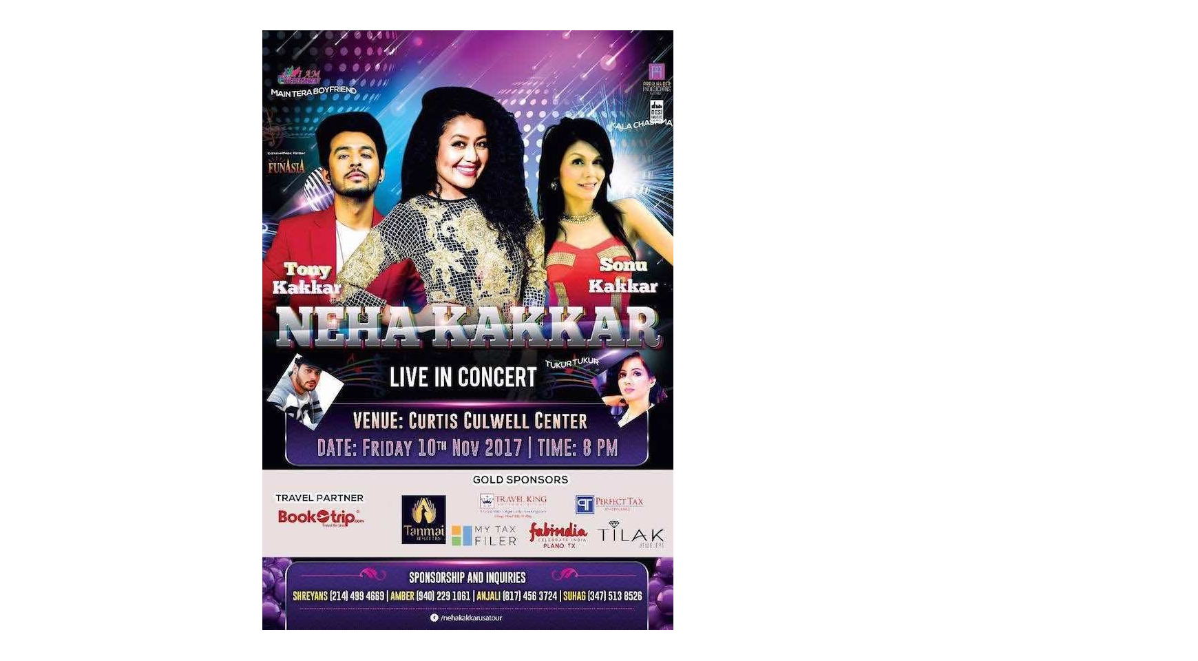 Neha Kakkar Live In Concert - Dallas Buy Tickets Online | Garland , Fri , 2017-11-10 | ThisisShow